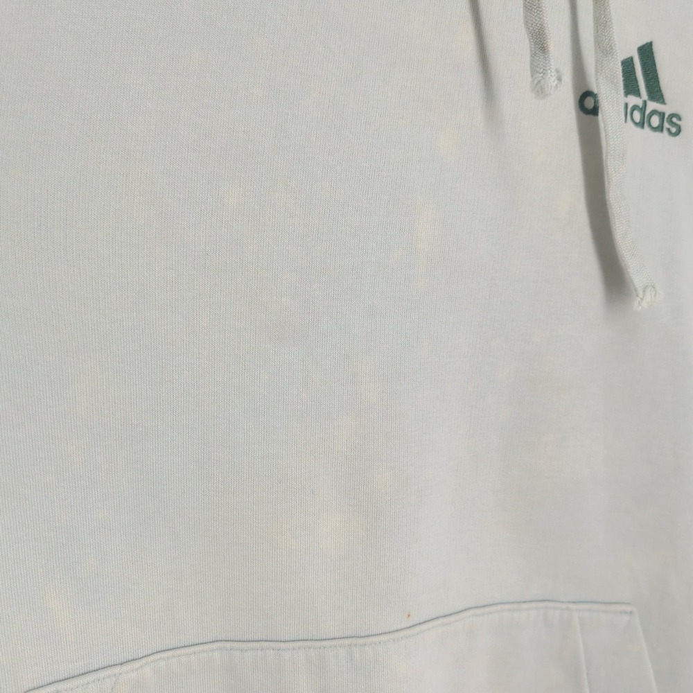 Adidas Feeling Cozy Fleece Pullover Green Logo Sporty Hoodie White Size Small - Picture 6 of 9